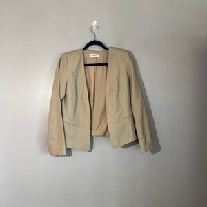 Camaïeu Linen Cotton Open Front Blazer w/ Pockets